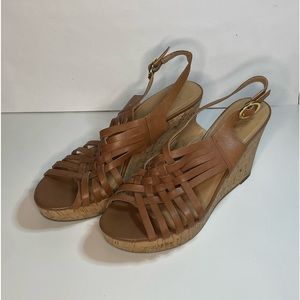 Franco Sarto brown wedge heals